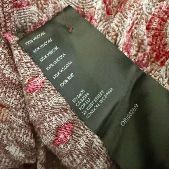 MAEVE x ANTHROPOLOGIE | Tiered Dress Amber Burgundy Red Off White Boho | Large - Picture 10 of 10